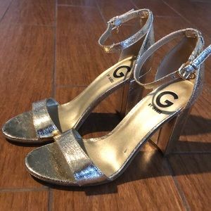 Guess Gold Block Heels